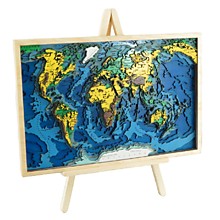 Панно "Карта мира 3D" на подставке
